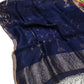 Muslin silk Saree in Blue