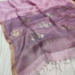 Exclusive silk linen with Banarasi Jamdani weaving