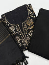 Black Mukaish Kamdani Suit in Mul Cotton