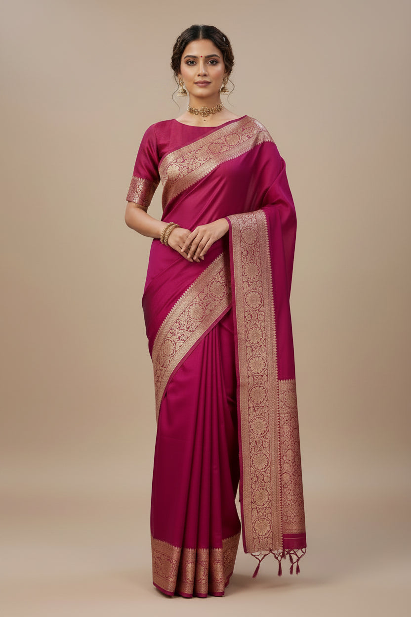 Pure Kora Tissue Handloom Banarasi Saree