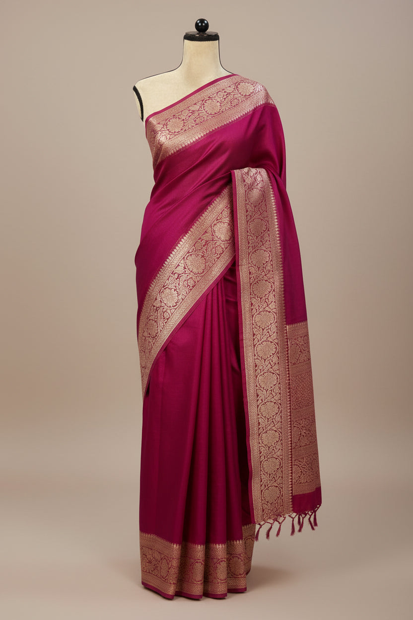 Pure Kora Tissue Handloom Banarasi Saree
