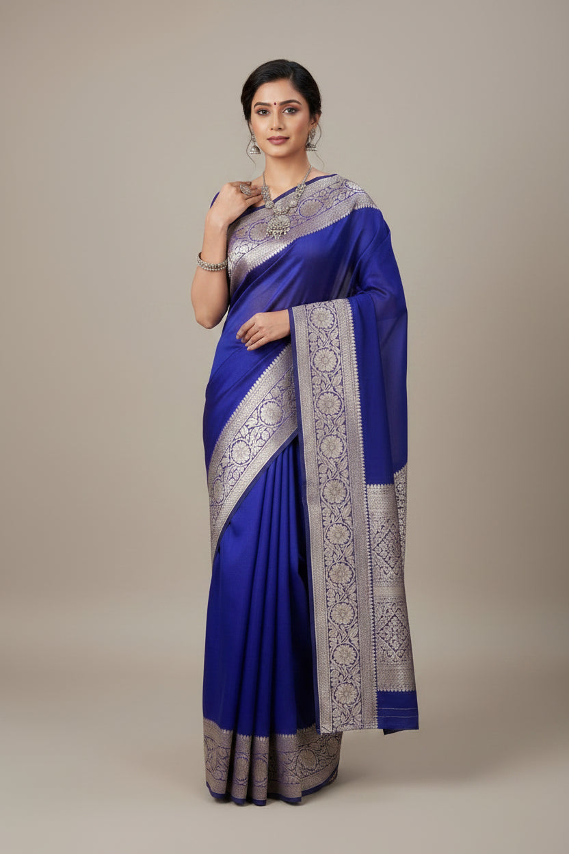 Pure Kora Silk Handloom Banarasi Saree