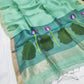 Exclusive Silk linen hand jamdani weaving with paithani pallu