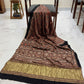 Ajrakh Block Printed Modal Silk Saree with light Mirror work
