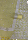 Yellow Pure Khaddi Georgette Banarasi Dress material | 3 Piece Silk Suit Set | Wedding Special