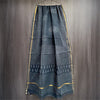 Cotton Kota Doria Saree – Charcoal Grey Stripes with Gold Border