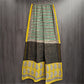 Cotton Kota Doria Saree - Cream Zigzag Pattern with Yellow Border
