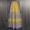 Cotton Kota Doria Saree – Mustard Yellow Prints with Royal Blue Border