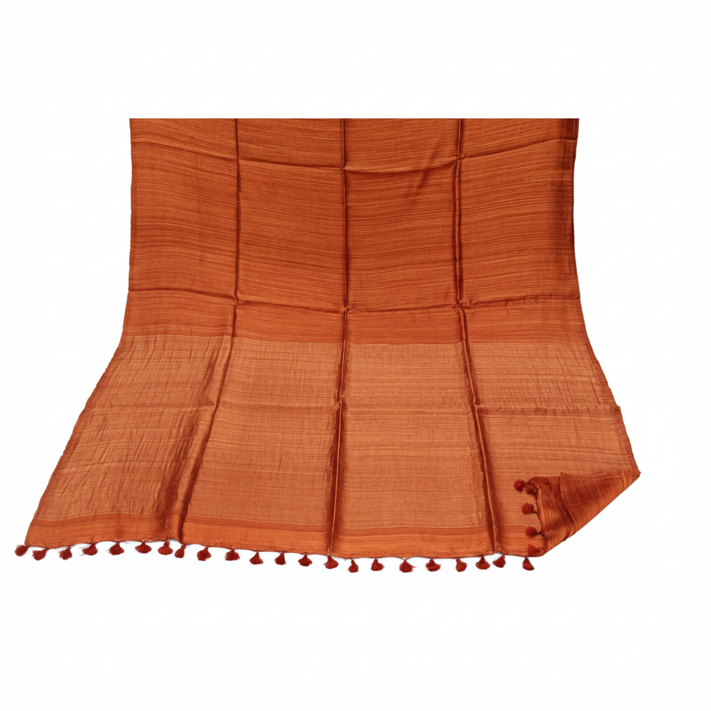 Rust Orange Matka Silk Saree